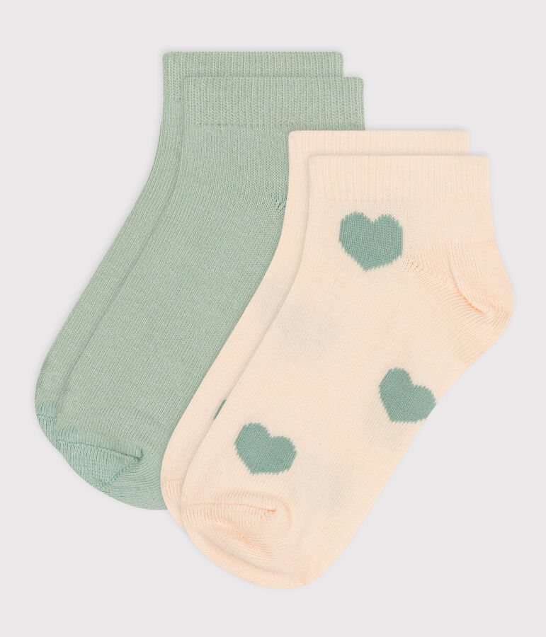 2 paires de chaussettes en coton c&oelig;urs enfant variante 1