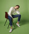 Molton sweatshirt voor Dames wit MARSHMALLOW