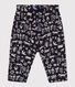 Broek in doorgestikt tubic met print voor baby's