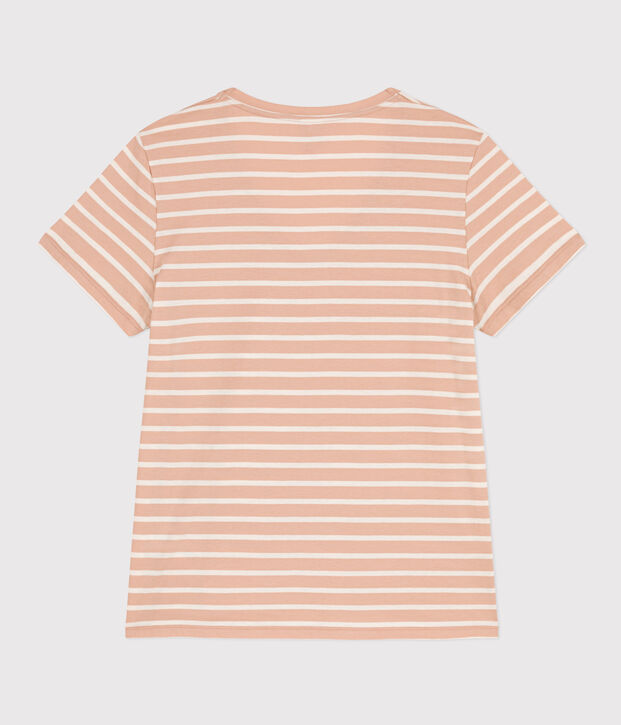 DE STRAIGHT-FIT, T-shirt voor dames met V-hals in katoen beige/ecru