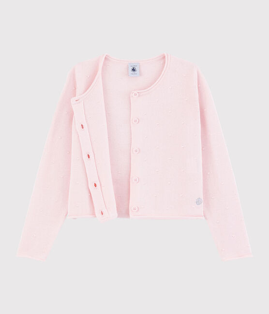 Katoenen cardigan voor meisjes roze MINOIS