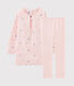 Chemise de nuit manches longues imprimée pingouin petite fille en jersey double face