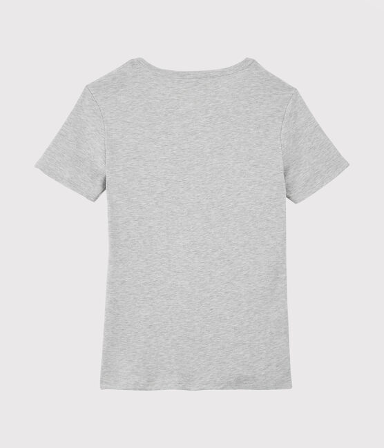 T-shirt col V iconique en coton Femme gris BELUGA CHINE