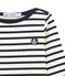Marinière enfant garçon beige COQUILLE/bleu SMOKING