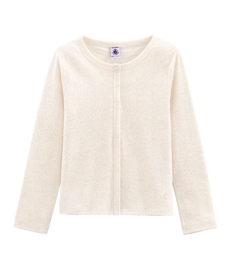 Cardigan enfant fille blanc/rose