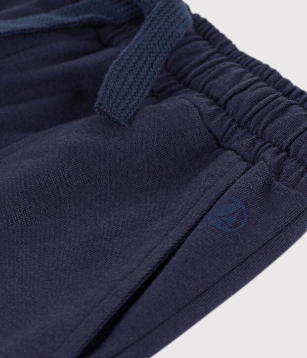 Bermuda short enfant en coton uni bleu marine
