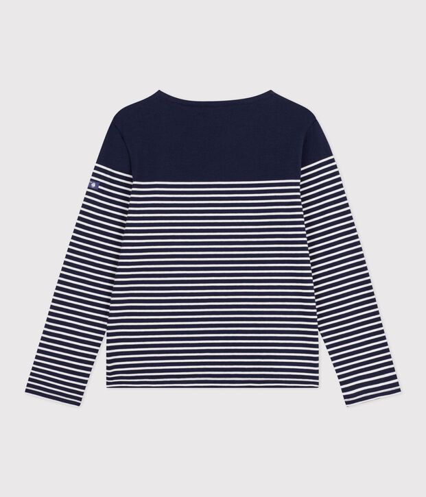 Marini&egrave;re femme en coton &agrave; rayures bleu/blanc