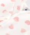 Pyjama bébé en molleton gratté à col imprimé cœurs blanc MARSHMALLOW/rose CHARME