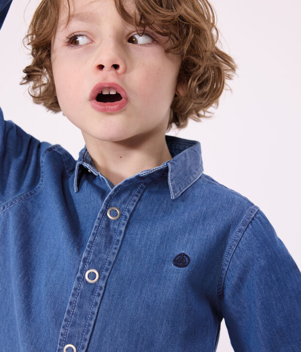 Jongenshemd van licht denim blauw