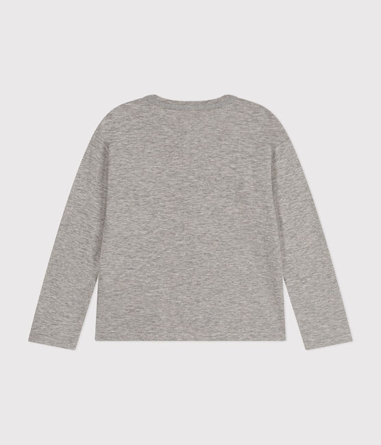 Jongens-T-shirt met lange mouwen grijs CHATON CHINE