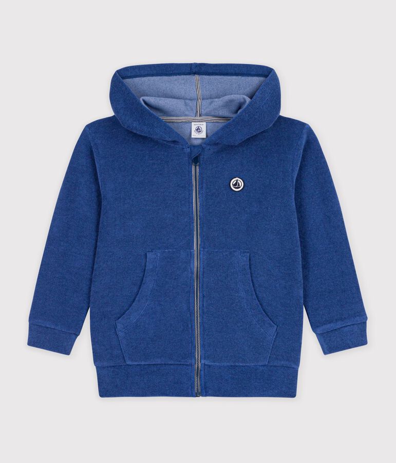 Katoenen sweatshirt met rits voor kinderen blauw