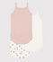 Lot de 3 bodies bretelles fleur bébé en coton variante 1
