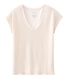 Tee-shirt manches courtes uni femme en lin irisé
