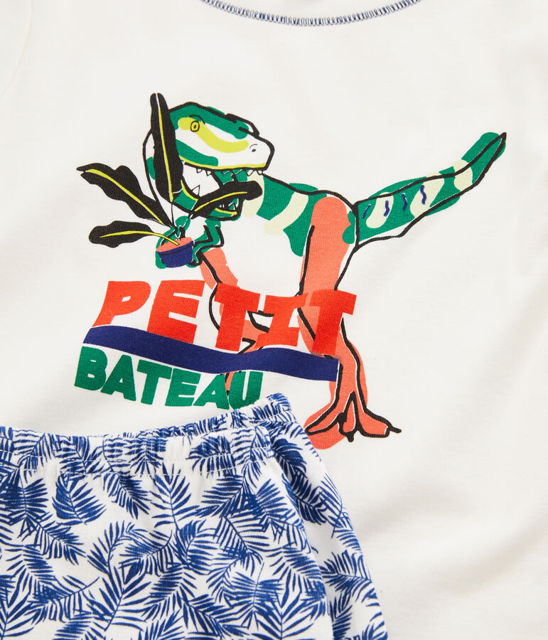 Pyjacourt petit gar&ccedil;on en c&ocirc;te blanc/multicouleur