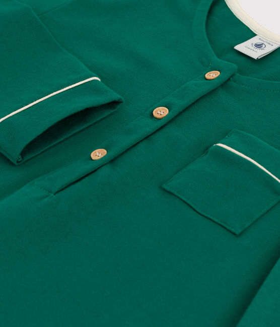 Chemise de nuit petite fille en coton vert EVERGREEN