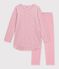 Chemise de nuit et legging enfant en velours &agrave; fleurs rose/multicouleur