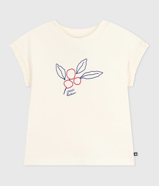 Tee-shirt enfant à manches courtes imprimé écru MILK