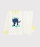 Pyjama petit garçon en tubique blanc MARSHMALLOW/gris GRIS