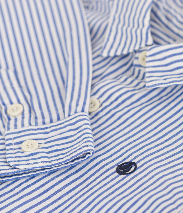Chemise &agrave; rayures enfant gar&ccedil;on bleu/blanc