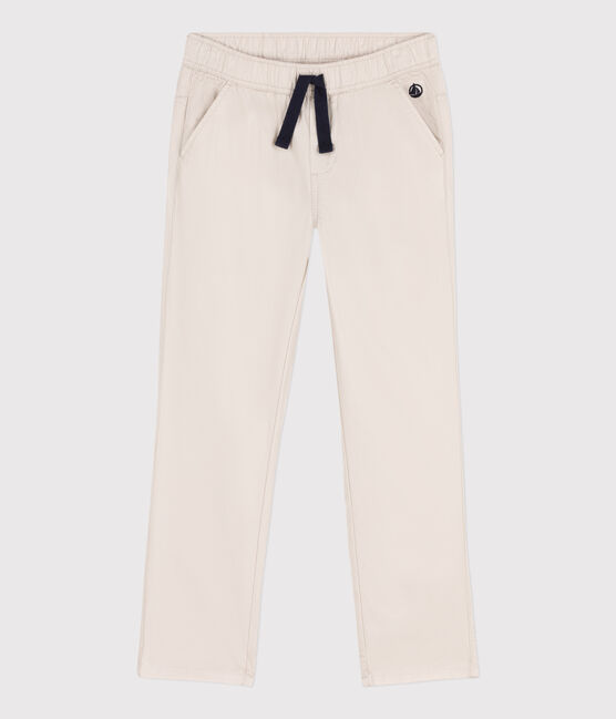 Pantalon regular en serge de coton enfant garçon beige FETA