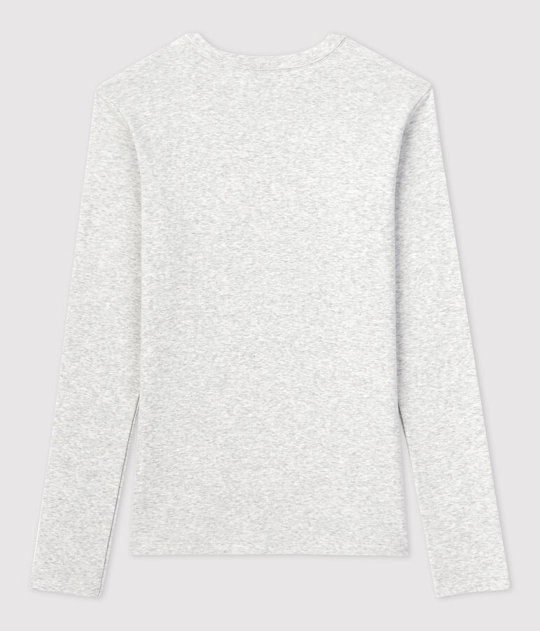 Tijdloos dames-T-shirt met ronde hals in biokatoen grijs