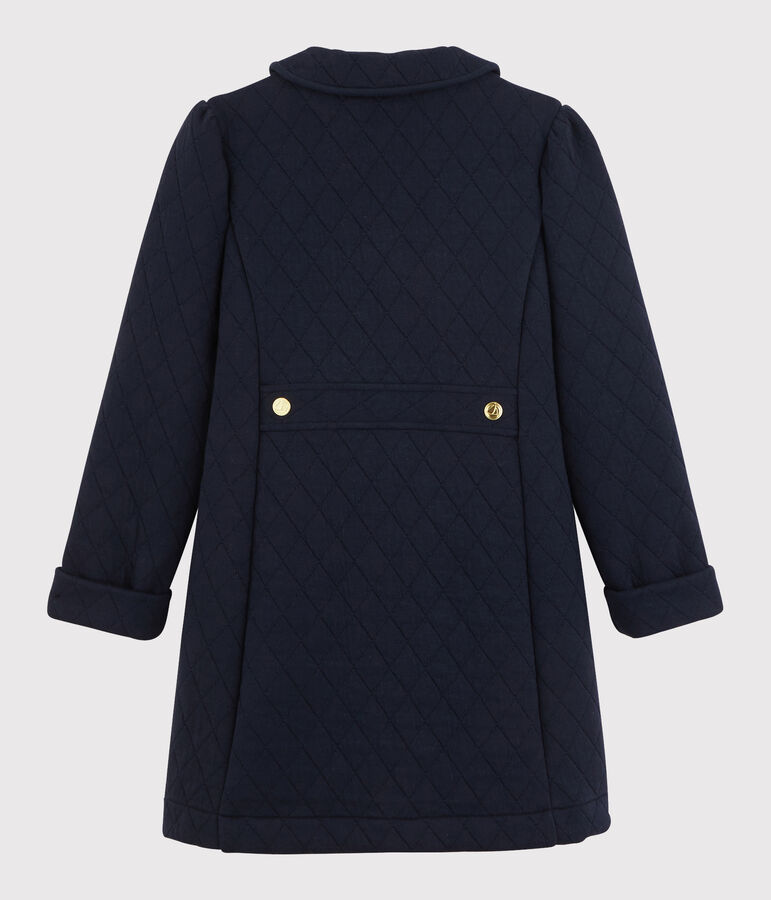 Manteau en tubique enfant fille bleu