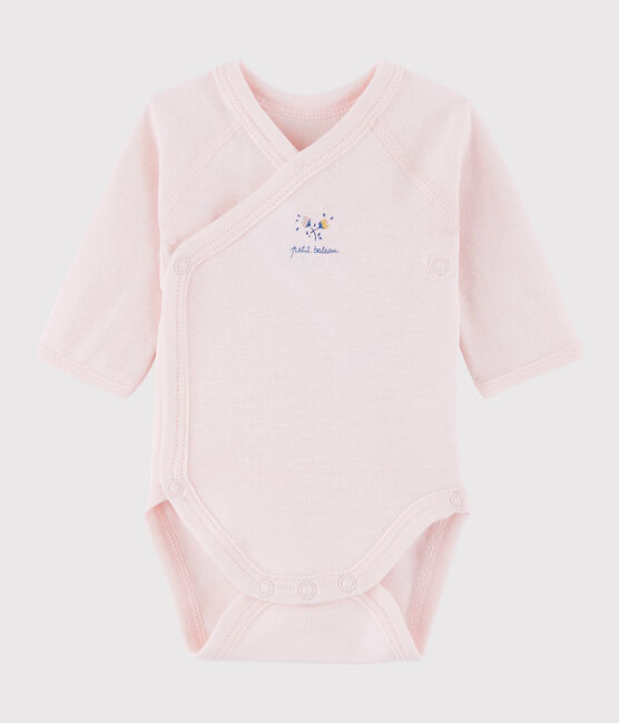 Body croisé manches longues bébé fille rose FLEUR