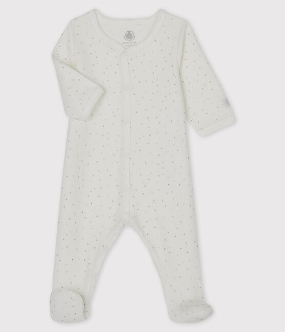 Wit slaappakje van fluweel met sterrenprint wit MARSHMALLOW/wit MULTICO