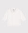 Chemise bébé en coton unie blanc ECUME