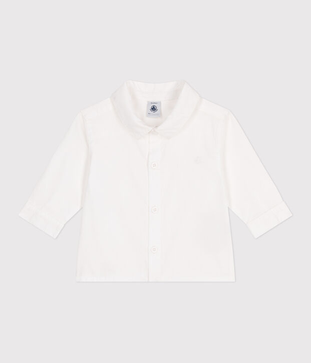 Chemise b&eacute;b&eacute; en coton uni blanc