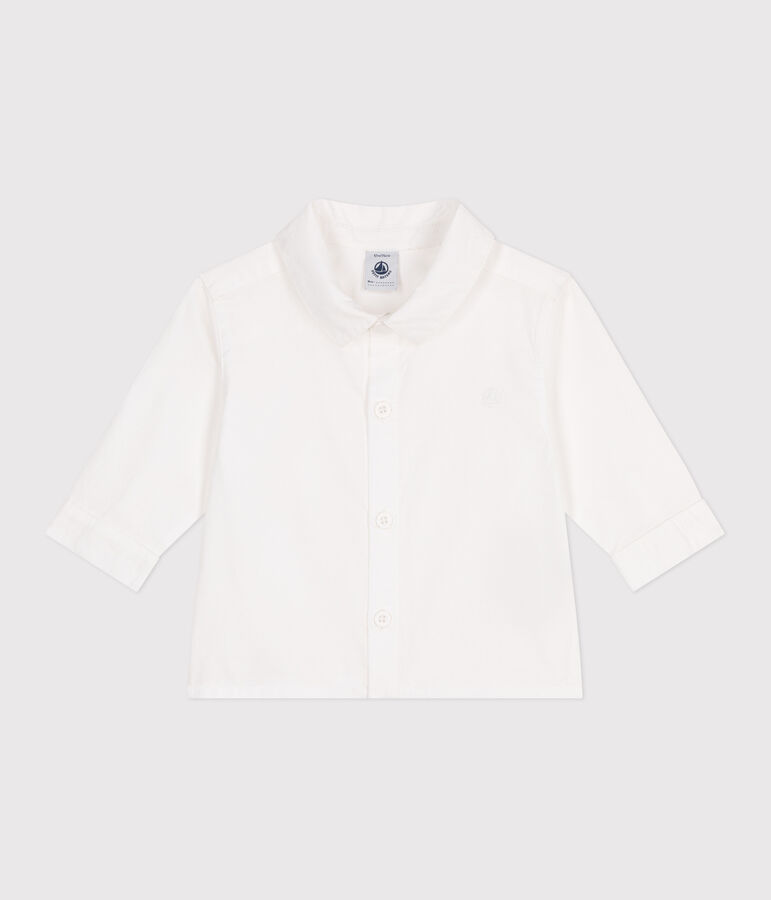 Chemise b&eacute;b&eacute; en coton uni blanc