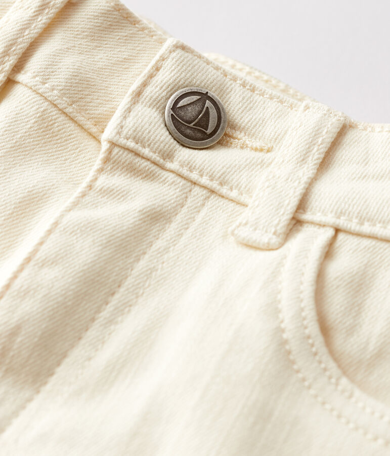 Short en denim enfant fille &eacute;cru