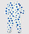 Molton slaappakje met blauwe hartjes voor baby meisjes wit MARSHMALLOW/wit MULTICO