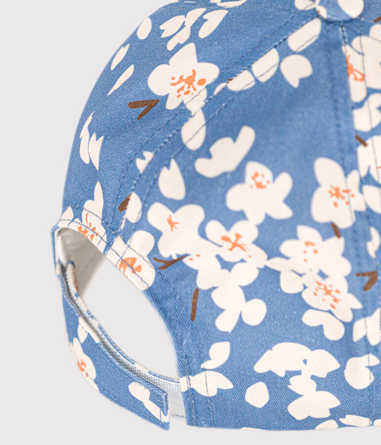 Zonnepet met bloemenprint voor meisjes blauw/multicouleur