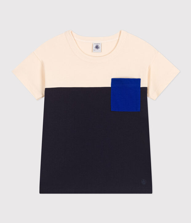T-shirt van jersey voor jongens ecru/multicouleur