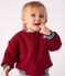 Teddy bébé en coton et sherpa uni AMARANTE