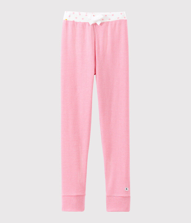 Pyjamabroek voor meisjes roze/wit