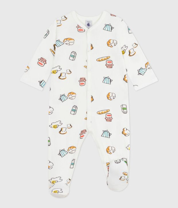 Babypyjama in tubic met print wit/multicouleur