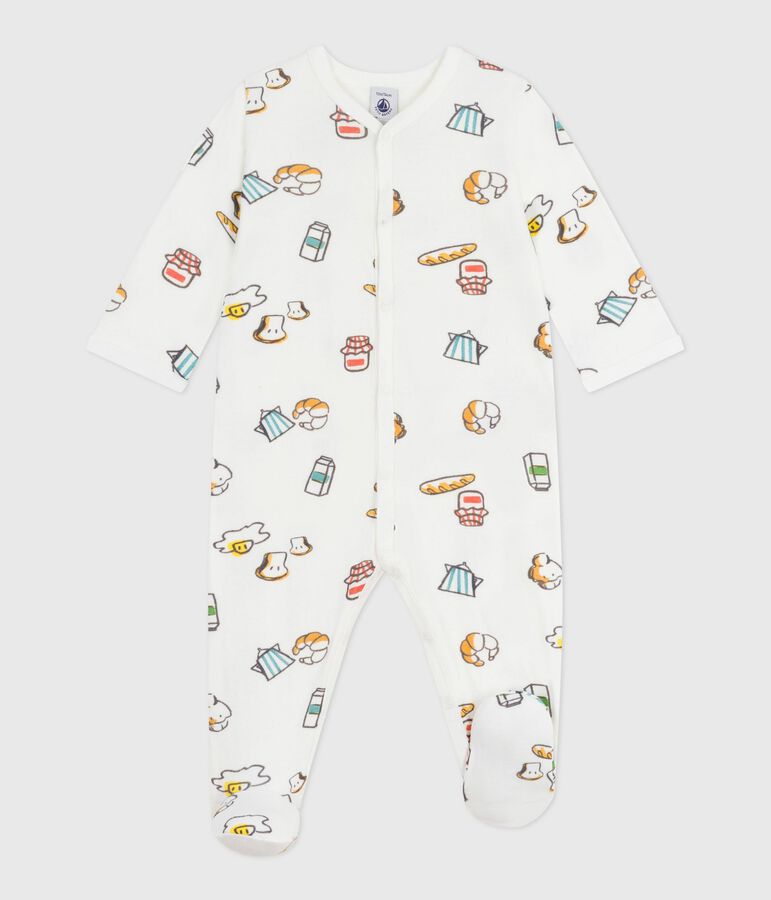 Babypyjama in tubic met print wit/multicouleur