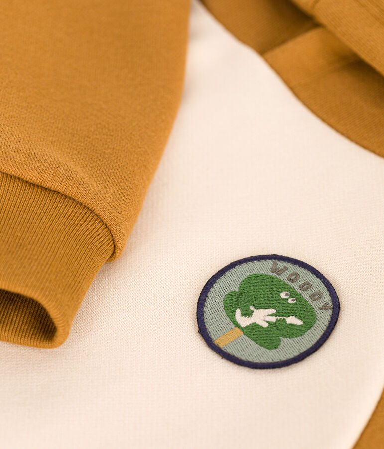 Sweatshirt &agrave; capuche en molleton enfant gar&ccedil;on beige AVALANCHE/ CUIVRE