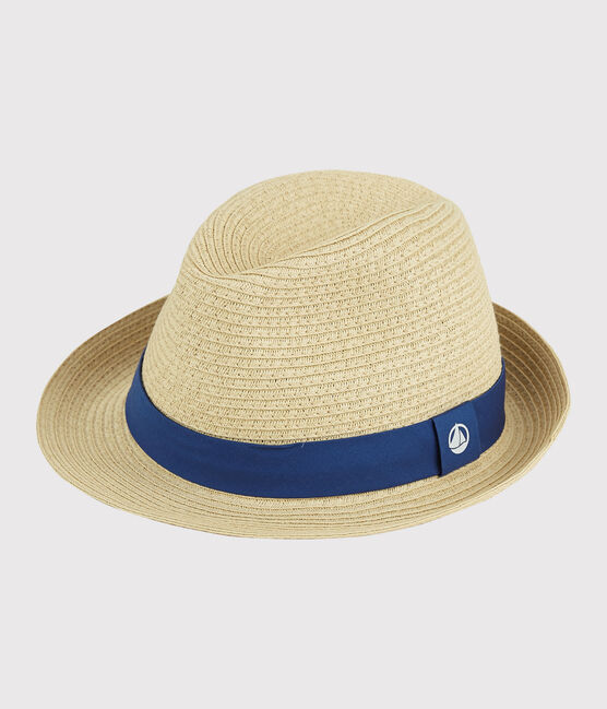 Strohoed meisje-jongen blauw NATUREL CLAIR