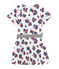 Meisjesjurk in molton met bloemendessin wit MARSHMALLOW/wit MULTICO