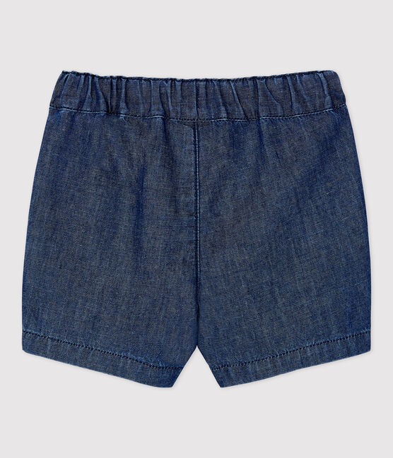 Short van licht biologisch denim voor baby's blauw DENIM