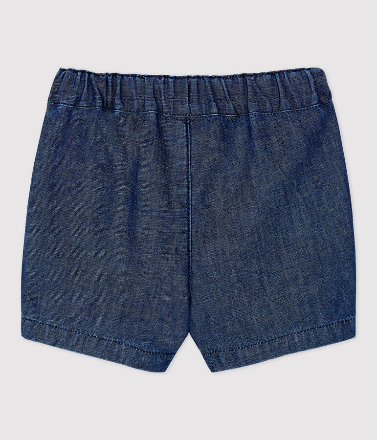 Short en denim l&eacute;ger bio b&eacute;b&eacute; bleu
