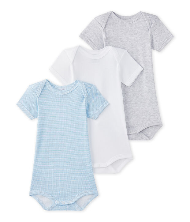 Set van 3 body's met korte mouwen voor babyjongens wit