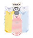 Verrassingstasje met 7 mouwloze rompers baby jongen