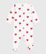 Babypyjama van geruwde fleece met kraag en hartjesprint