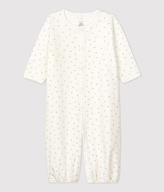 Combinaison bébé en coton biologique blanc MARSHMALLOW/gris GRIS