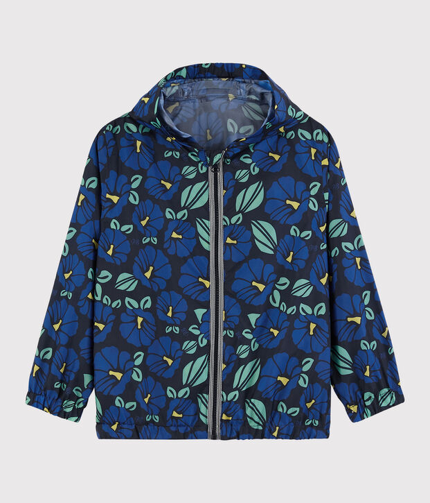 Windjack van gerecycled polyester voor jongens blauw/multicouleur