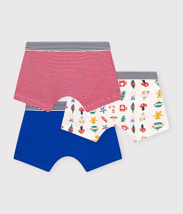 Set met drie katoenen boxershorts in kerstthema voor kinderen multicouleur